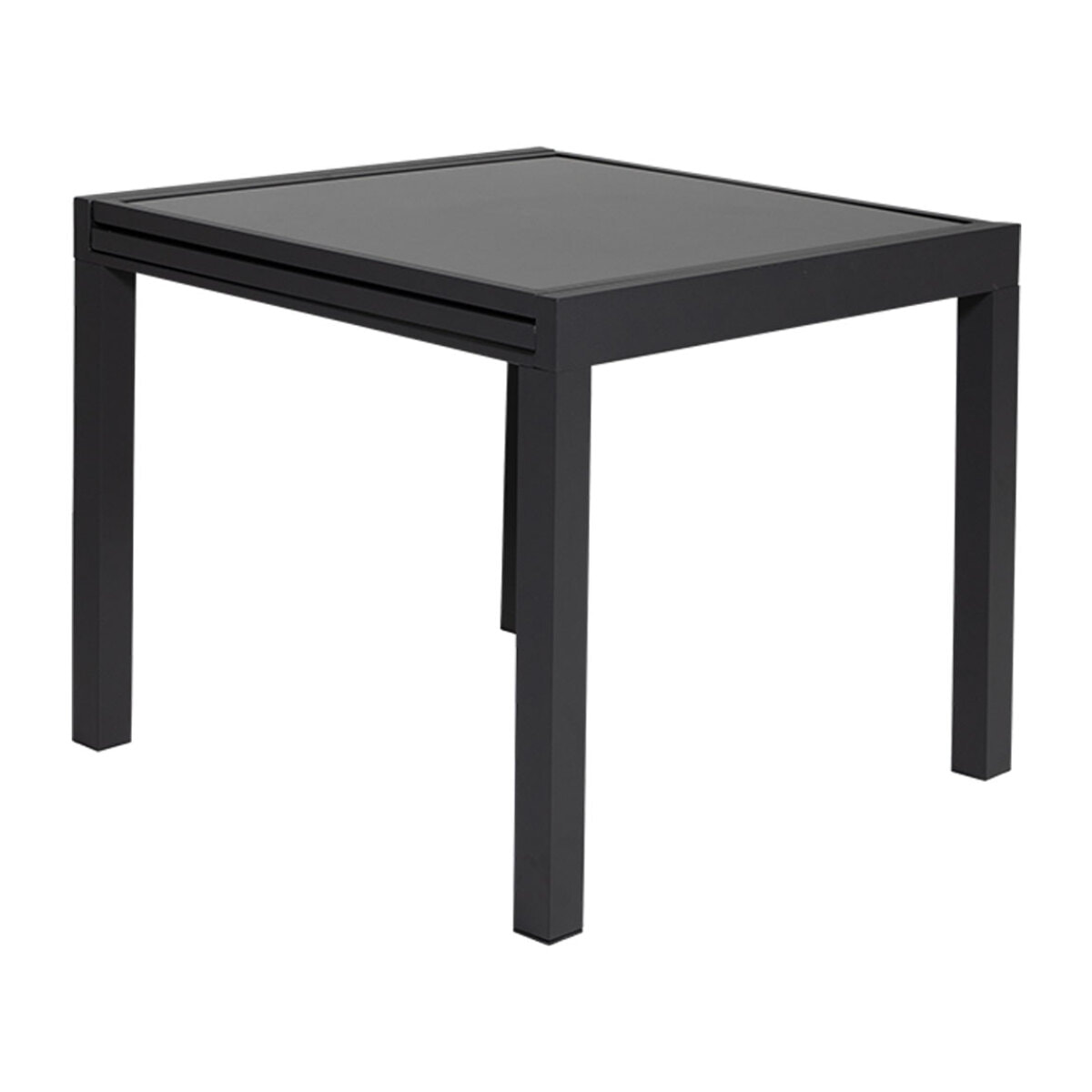 Salon de jardin LAMPEDUSA extensible en textilène gris 8 places - aluminium anthracite