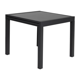 Salon de jardin LAMPEDUSA extensible en textilène gris 8 places - aluminium anthracite