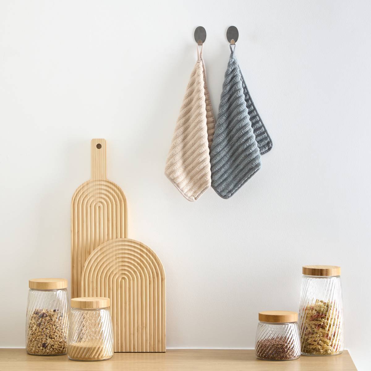 Lot de 2 chiffons microfibres 30x30cm gris