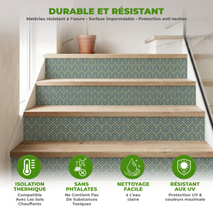 Stickers adhésifs escalier carrelages | Sticker Autocollant contremarche Carreaux de ciment carrelages adhésif - APSEL