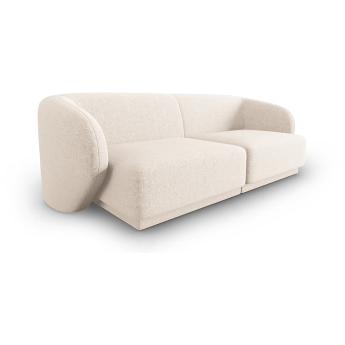 Canapé modulable "Lionel" 2 places en chenille beige clair mélange