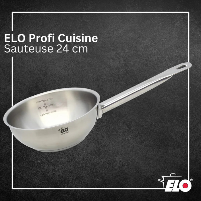 Sauteuse 24 cm en acier inoxydable 18/8 Elo Profi Cuisine