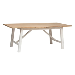 Table à manger "Olbia" en acacia L200cm blanc