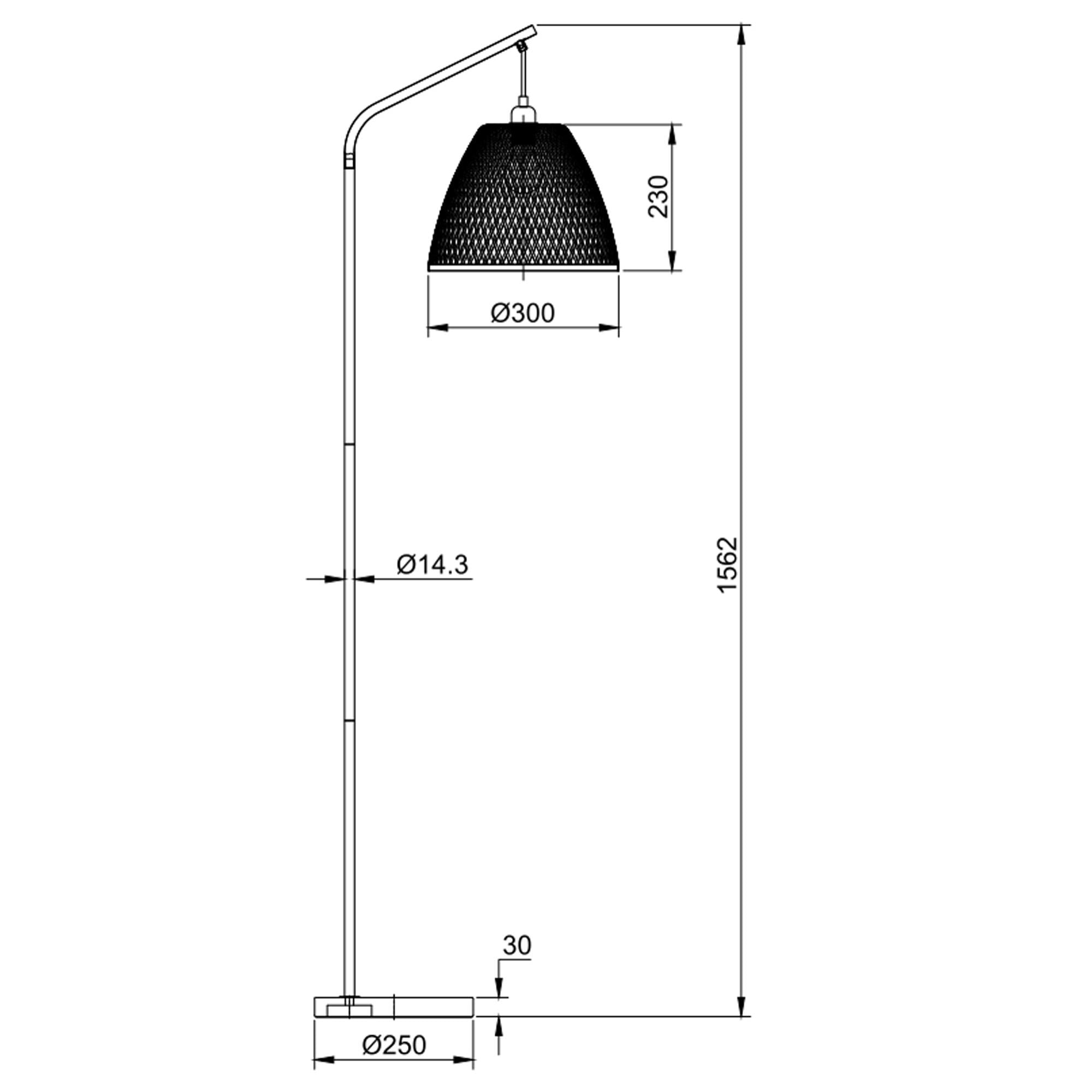 Lámpara de pie Umiko de Bambú, altura 156 cm