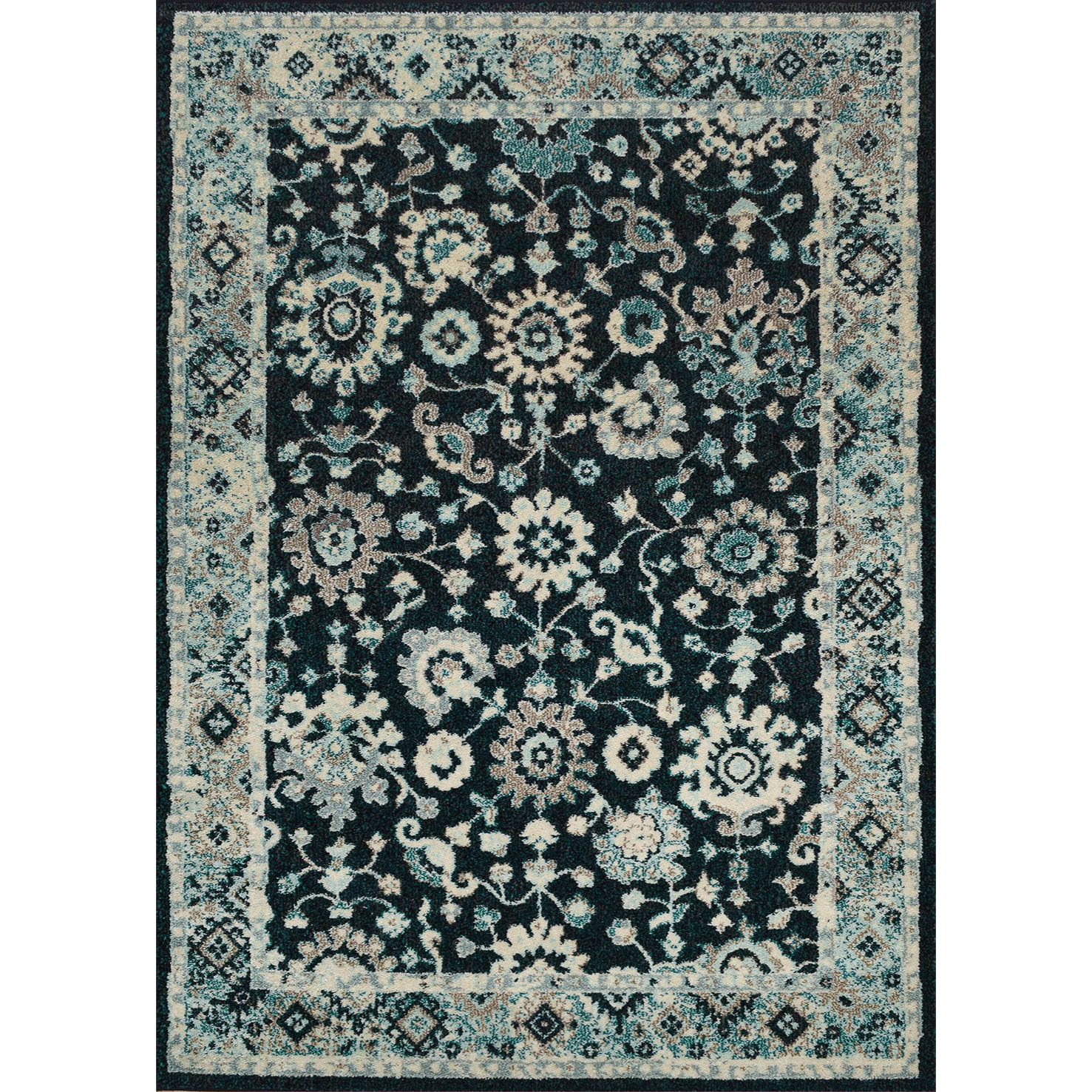 Anatolia - Tapis de salon vintage, bleu
