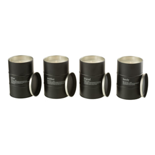 J-Line bougie parfumée Famille EN-FR - Rainbow Reef - noir - 55H - 4 pcs