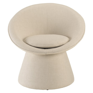 AGATHE - Fauteuil rembourré en tissu beige