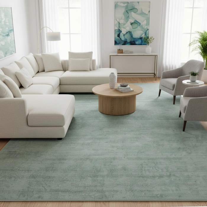 Tapis artisanal doux et soyeux tufté main en viscose