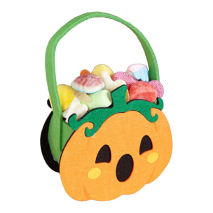 BOLSITO FIELTRO PORTACARAMELOS CALABAZA 14 X 20 CM