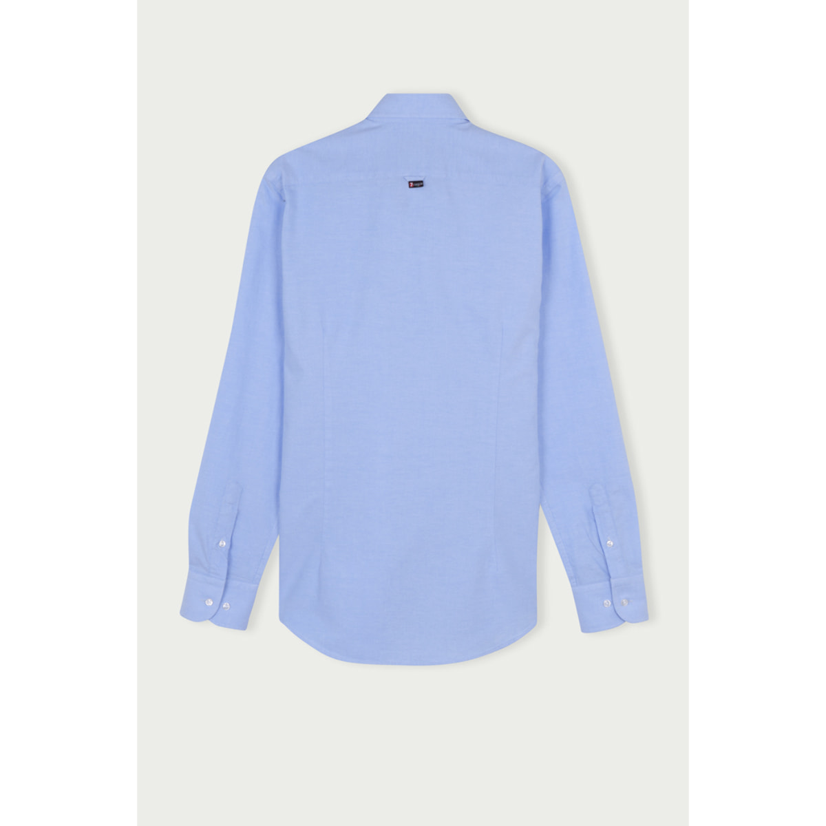 Camicia Uomo 1 Bottone Button Down Slim Oxford Lavato Unito Celeste