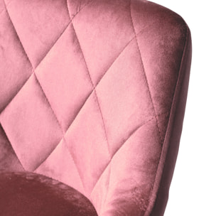 Tabouret de bar en velours rose ROBIN