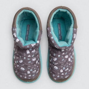 Stivaletti da casa per bambini con stampa fantasma