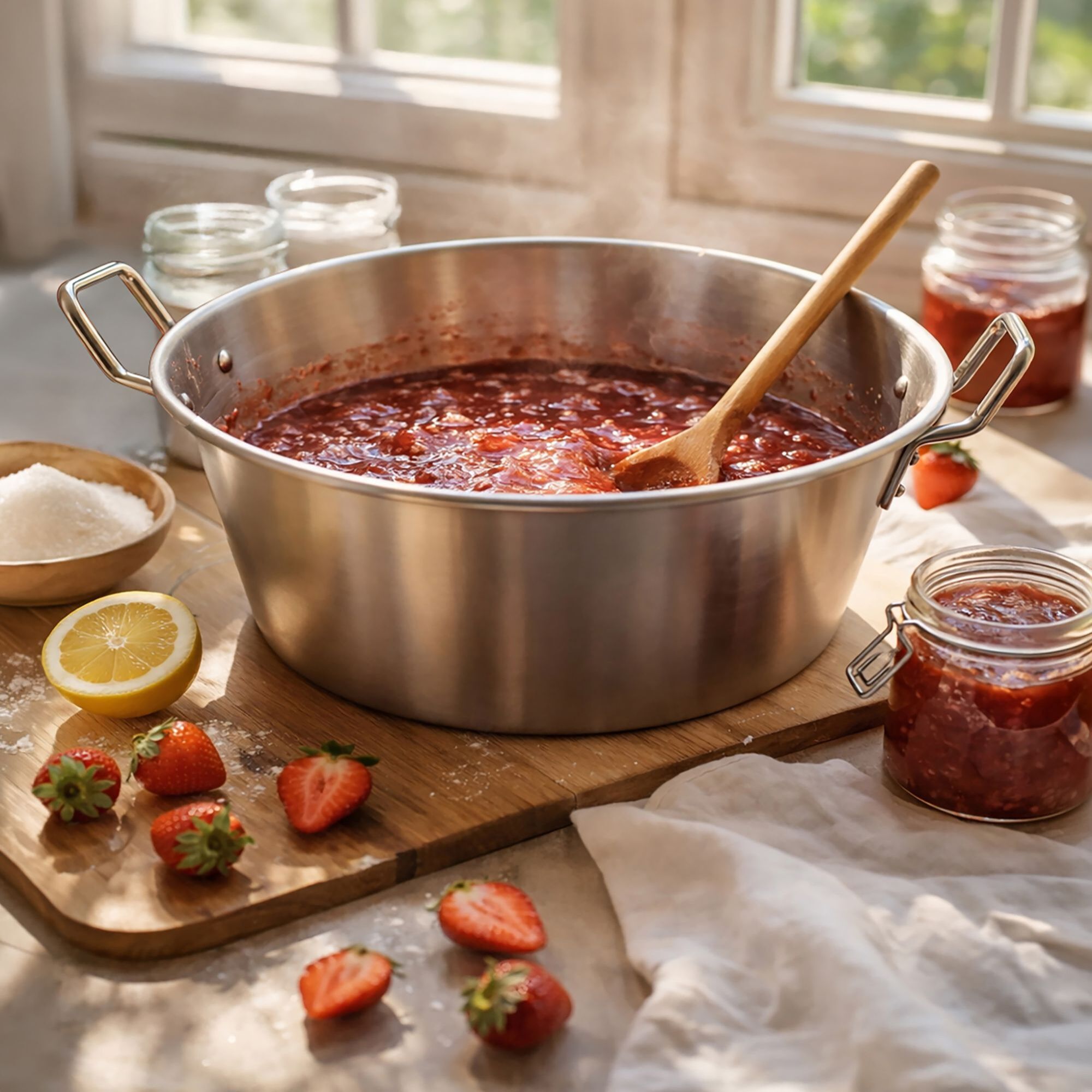 Bassine à confiture avec poignées 41cm en acier inoxydable