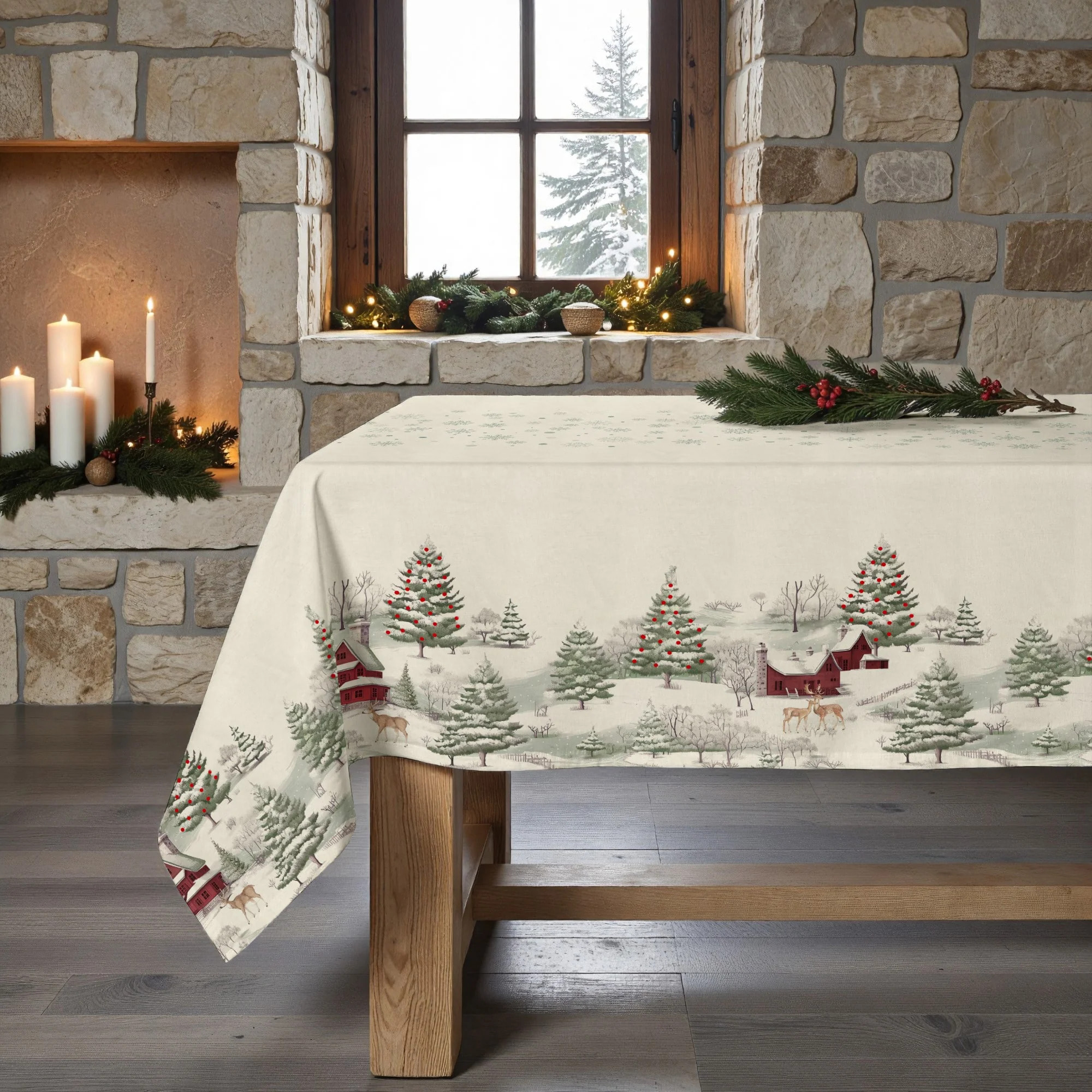Nappe anti-taches Christmas deer cenefa 1225