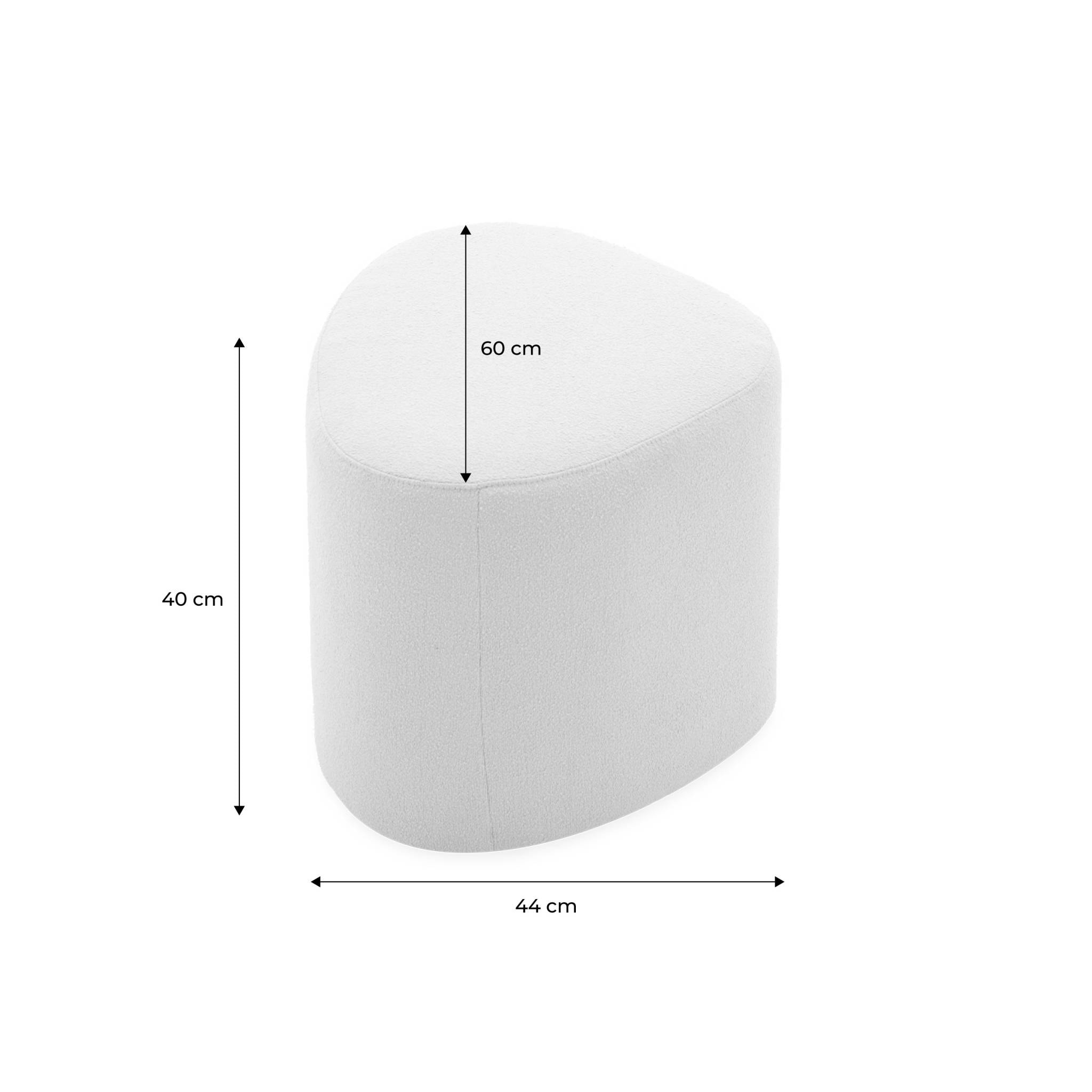 Tabouret, pouf en forme de galet tissu TAO