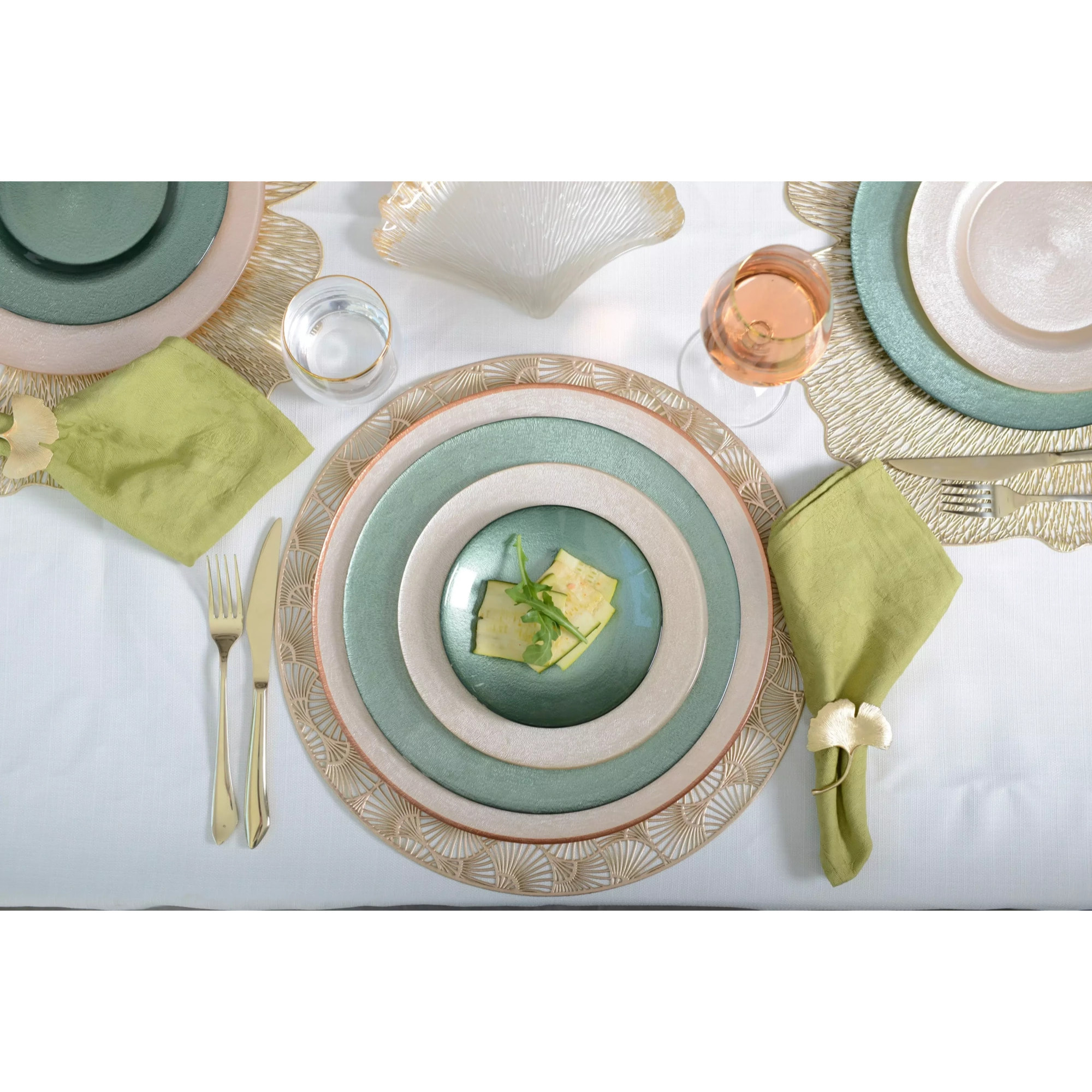 Lot de 6 ASSIETTE PLATE VANILLE