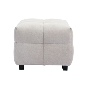 Pouf repose-pieds design en tissu effet velours texturé beige CORTO