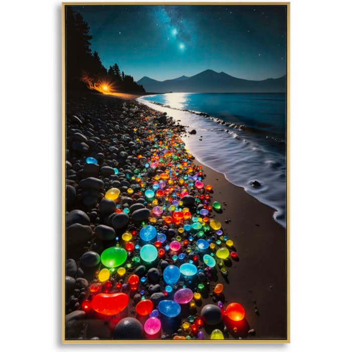 STAMPA DECORATA SU TELA LACCATA C/CORNICE COLORS -B- CM 60X3,5
X90