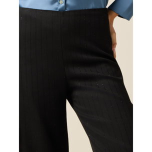 Oltre - Pantaloni palazzo con ricamo in paillettes - Nero