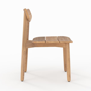 Lot de 2 chaises de jardin en bois de teck recyclé - Lufy