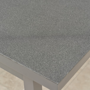 DANIA - Ensemble repas de jardin 8 places en aluminium gris anthracite
