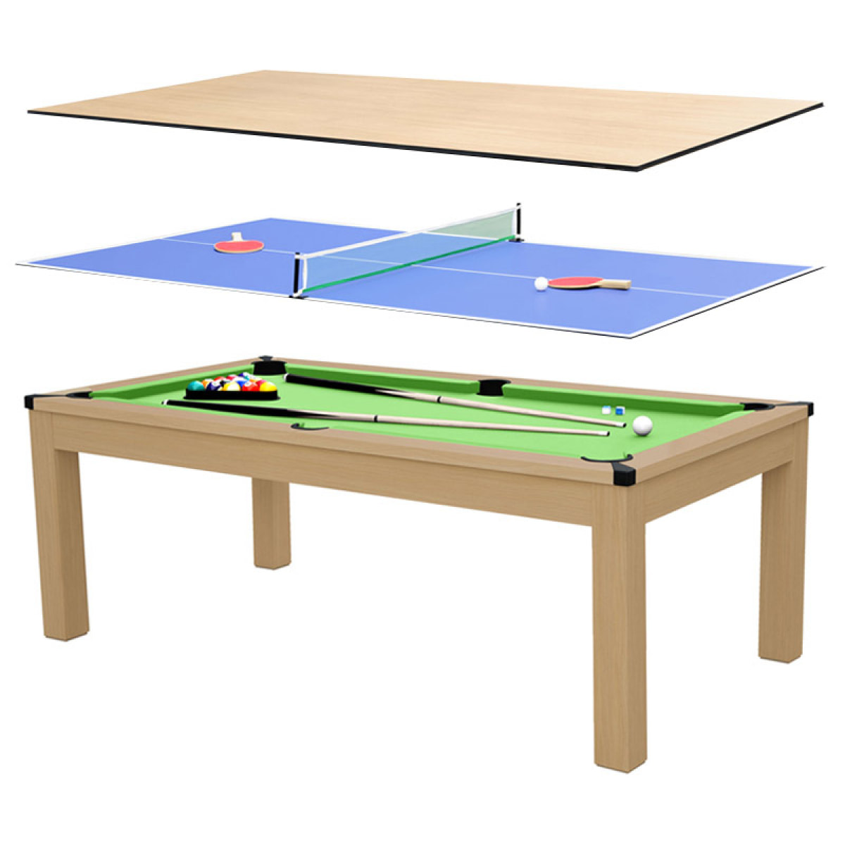 Table transformable Stan multi jeux 3 en 1