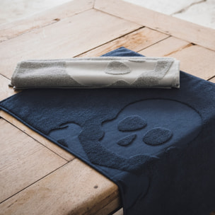 Alfombra de baño calavera 50x80cm 100% algodón 750gsm azul marino scalpers home