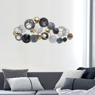 Déco murale bleue en métal 93x43 cm