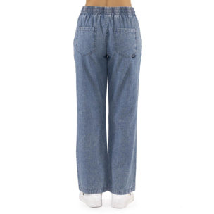 Pantalone da donna in chambray denim Leone Fancy Stripes