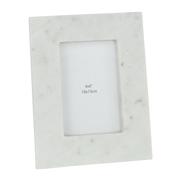 J-Line cadre photo Marbre - pierre - blanc - small
