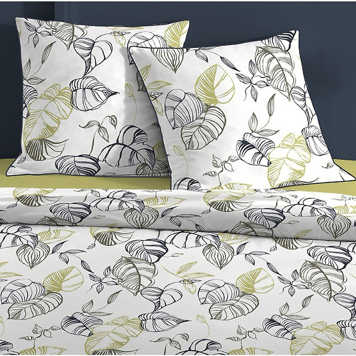 Parure Housse De Couette 3pcs 100% coton 57fils Filo Vert