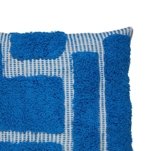 Coussin "Poppy" coton tufté bleu clair 50x50cm