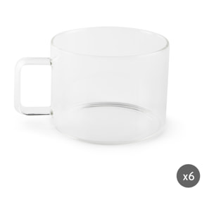 Set de 6 Grandes Tasses Excelsa – Essential, Verre Transparent