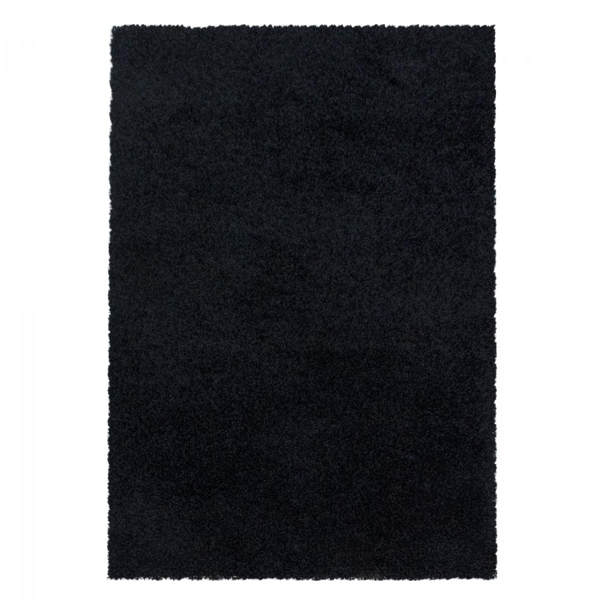 Tapis poils longs shaggy tissé motif uni RIBI