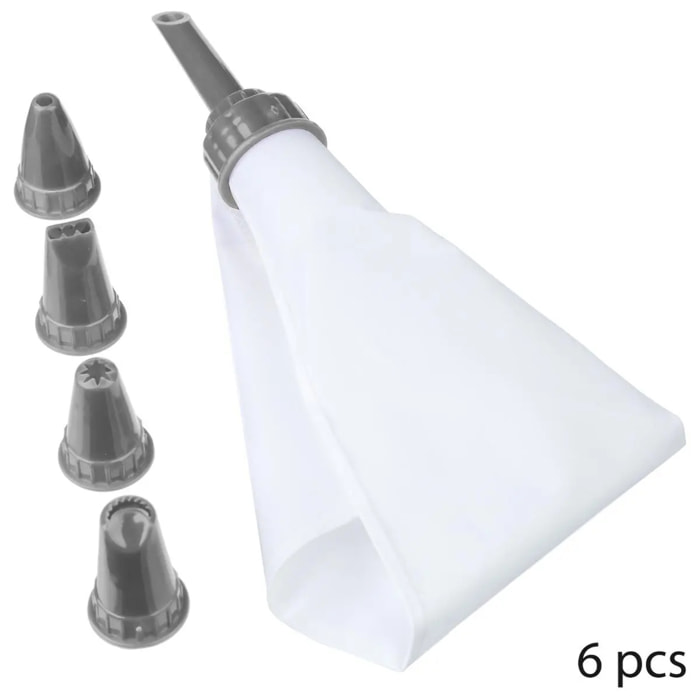 Poche à douilles avec 6 douilles inox