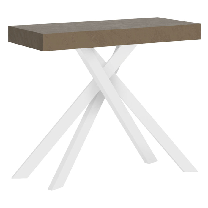 Consolle allungabile 90x40/300 cm Krack tortora gambe bianche