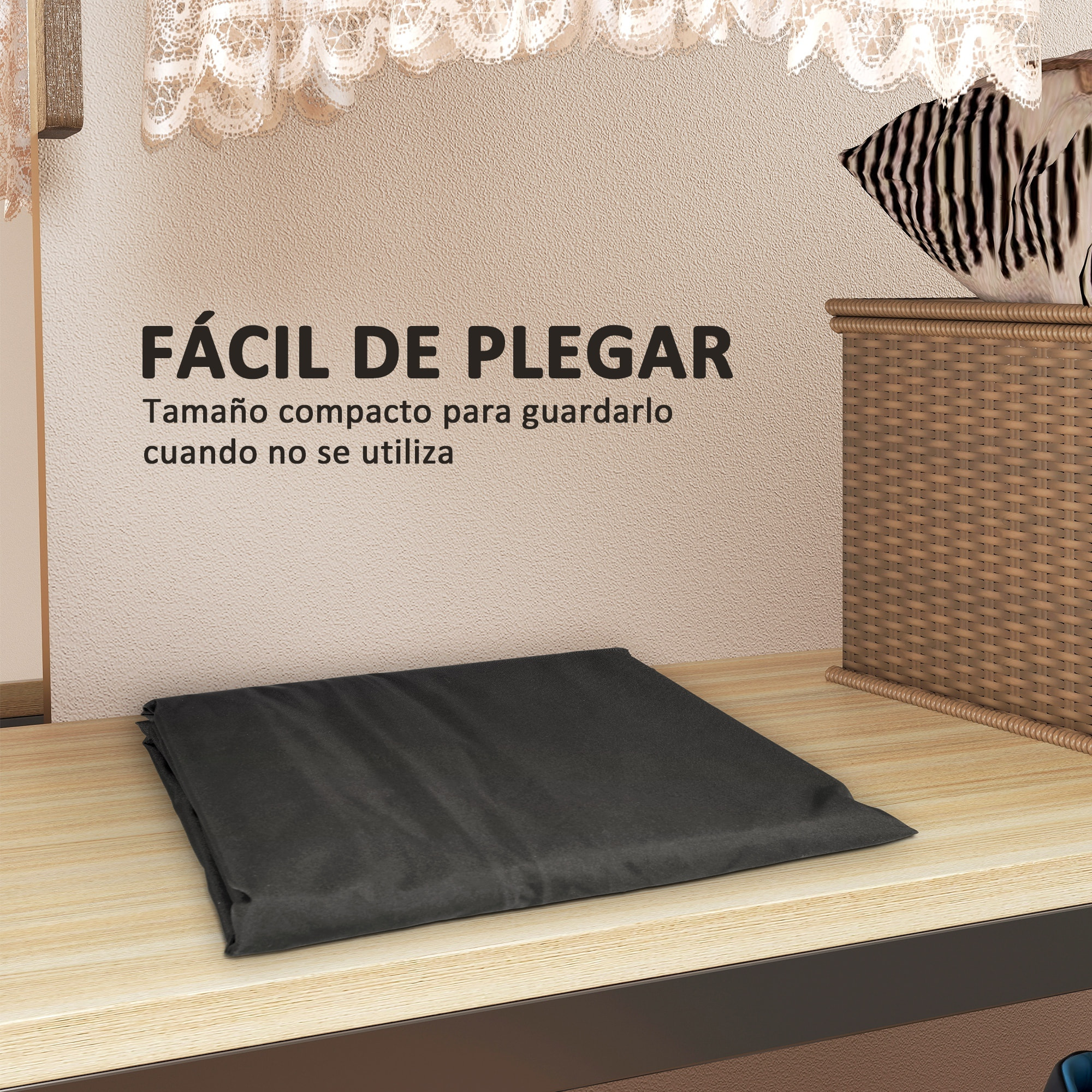 Bolsa de Almacenamiento para Cojines de Jardín Impermeable, Bolsa de Almacenamiento para Árbol de Navidad, Oxford Resistente, con Asas, Funda de Cojines para Exterior, 175x55x75 cm, Negro