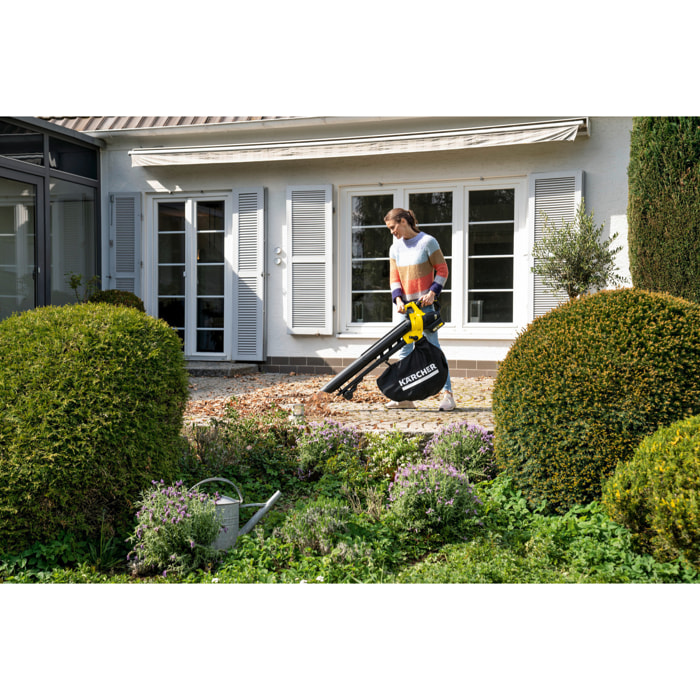 Aspirateur souffleur broyeur Karcher BLV 18-200 Battery (sans batterie) - Vitesse air 200 km/h- Volume air 7 m³/min