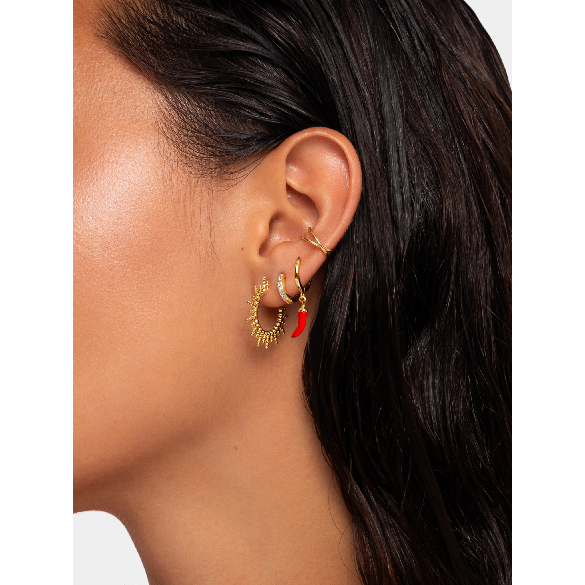 Orecchini Pebbles Sun  Acciao Placcato Oro