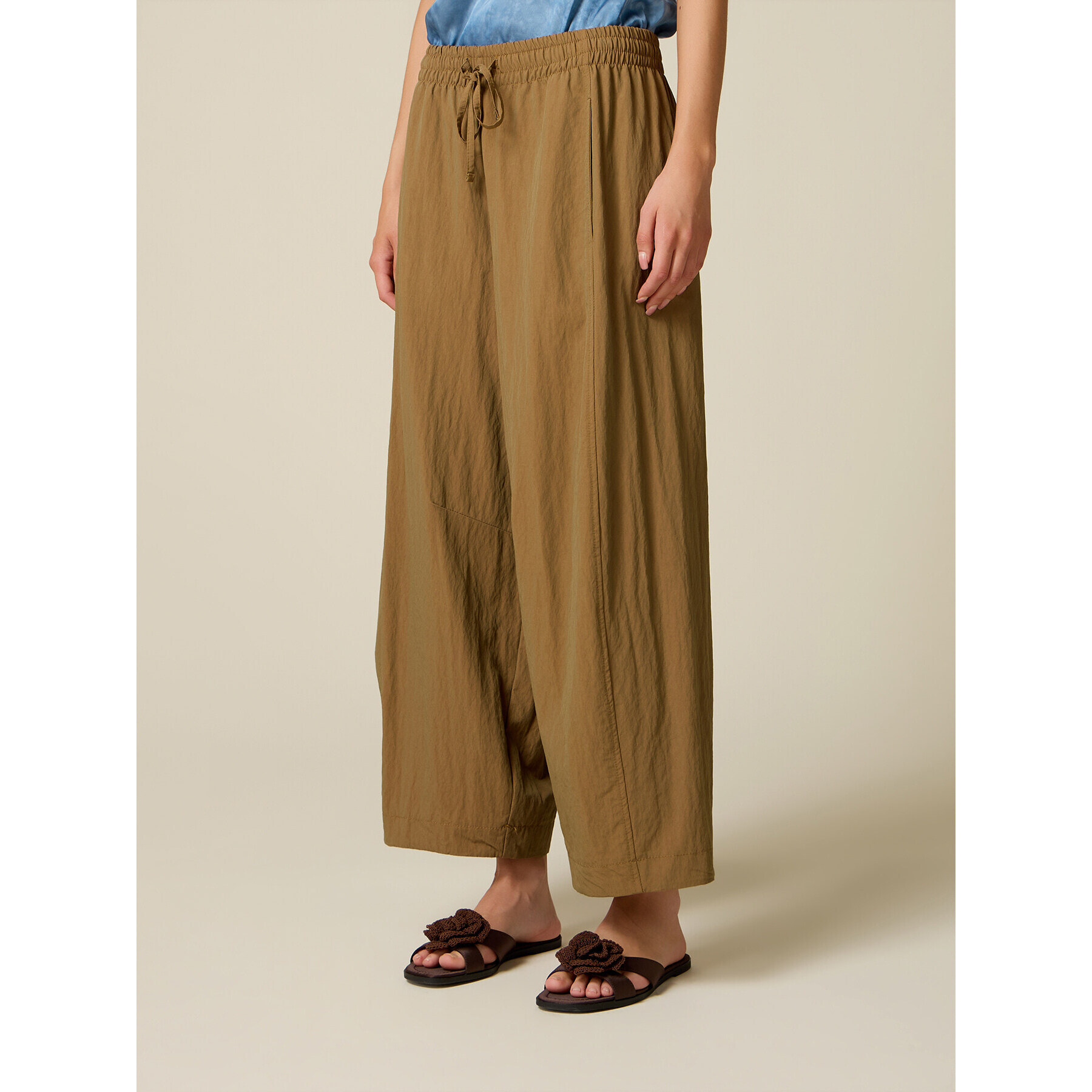 Oltre - Pantaloni barrel balloon - Marrone