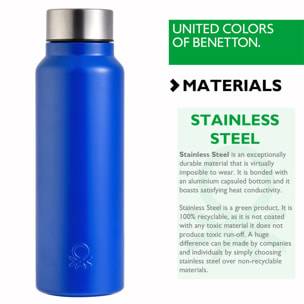 Botella agua térmica azul  benetton