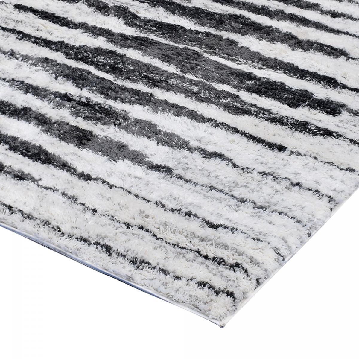 Tapis Shaggy longues mêches et aux motifs abstraits