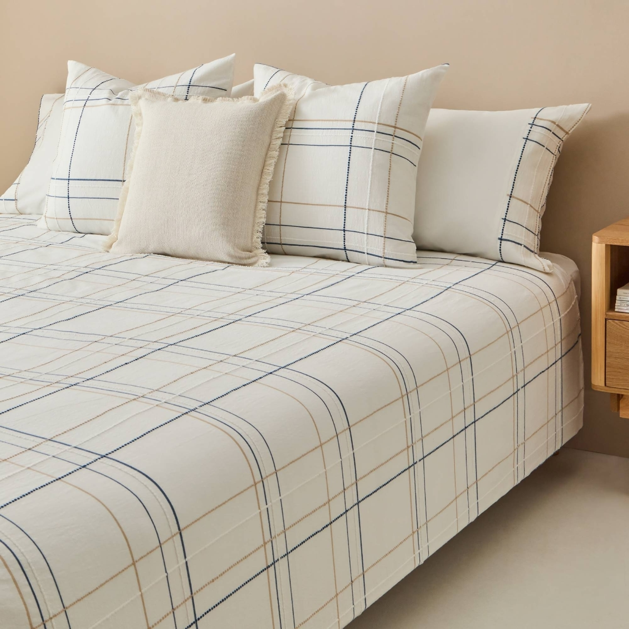 Funda nórdica textura líneas Sole color blanco