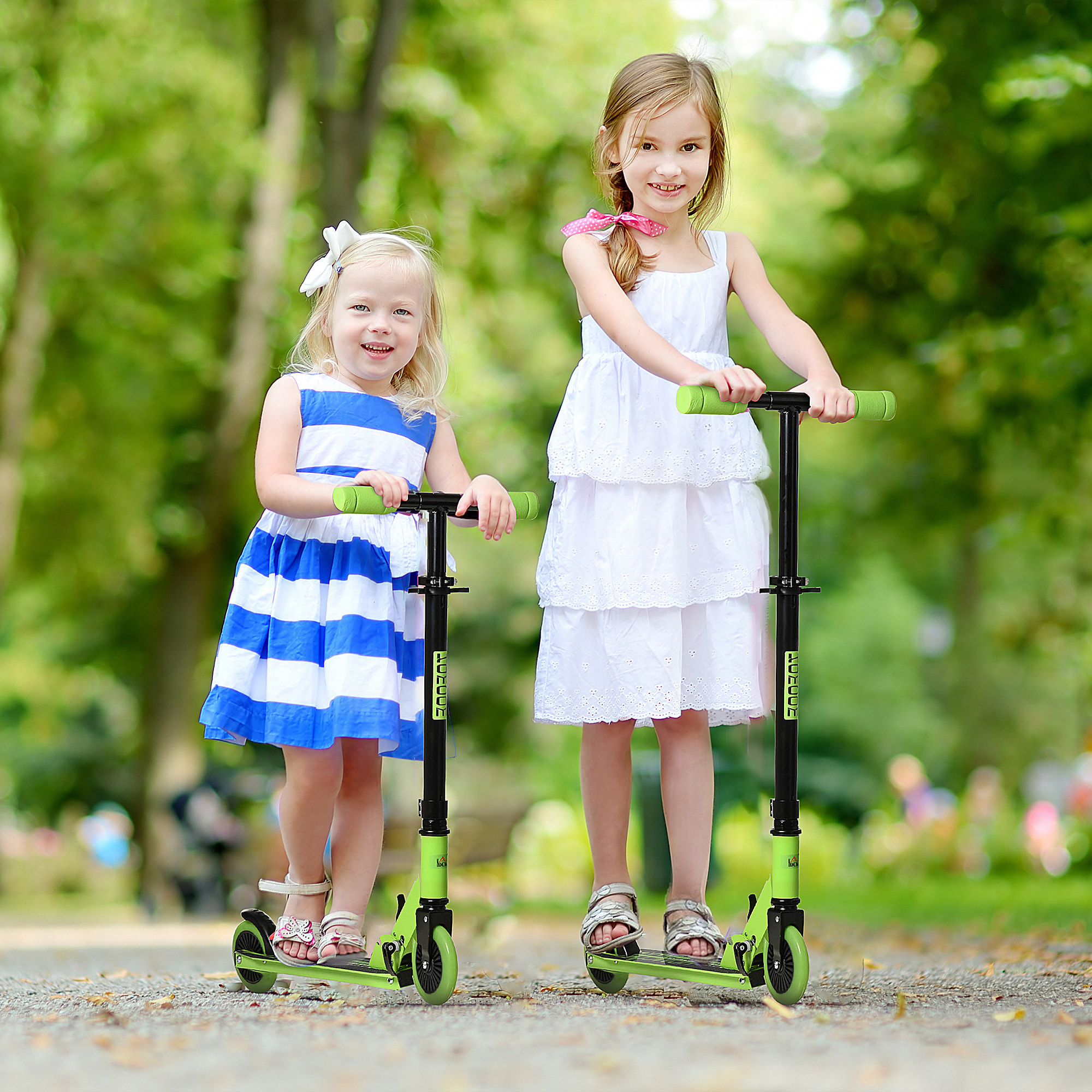 Patinete para Niños +3 Años Plegable con Altura Ajustable de 79,5-89,5 cm Verde