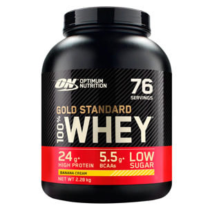 Gold Standard 100% Whey Proteine Isolate in Polvere con Aminoacidi Crema di Banana - Barattolo da 2,28kg