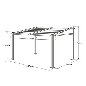 Pergola murale 3 × 4m FRÉJUS beige - structure aluminium