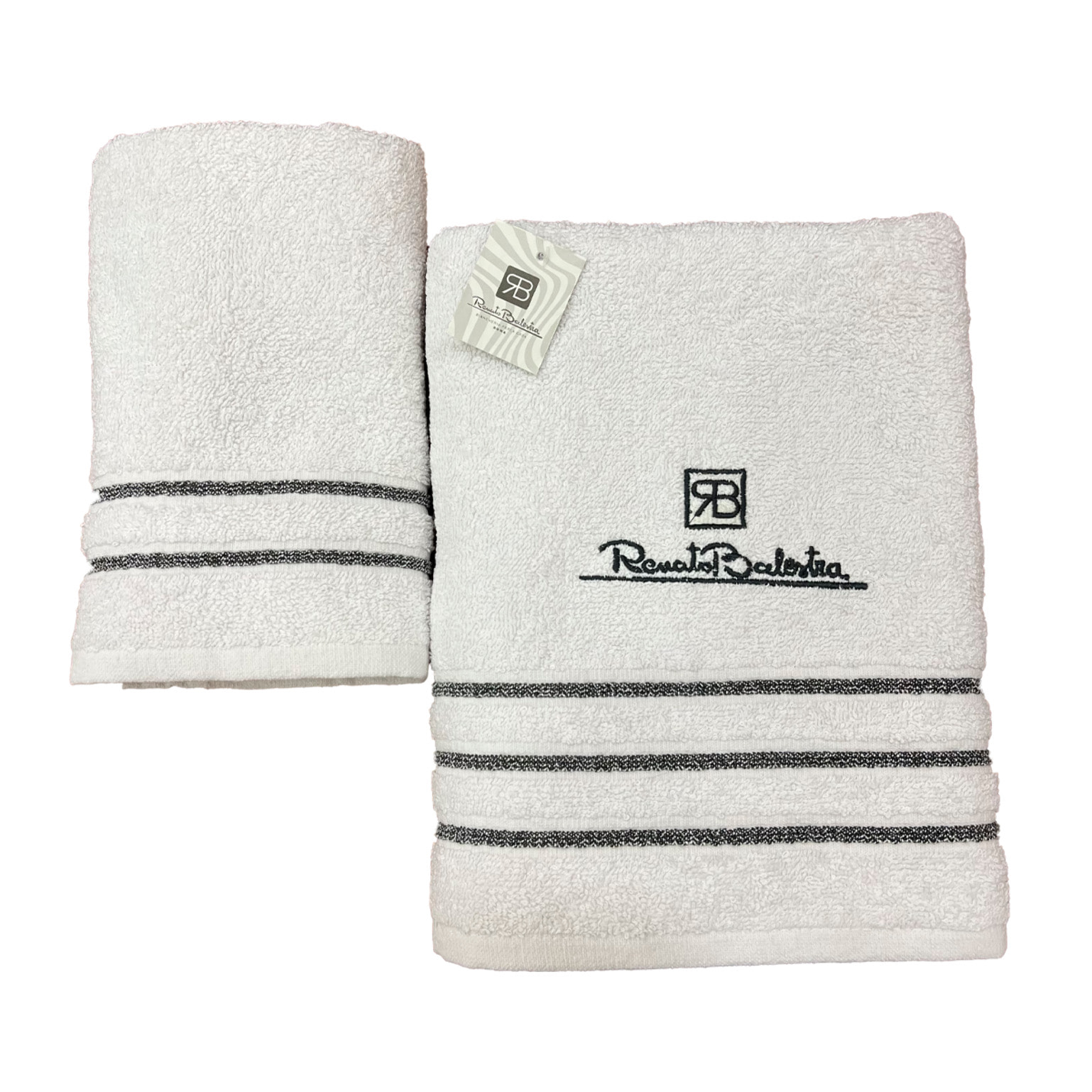 Renato Balestra 1 Set di 2 Asciugamani da bagno (1 viso e 1 bidet) Bianco