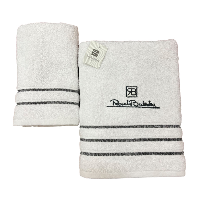 Renato Balestra 1 Set di 2 Asciugamani da bagno (1 viso e 1 bidet) Bianco