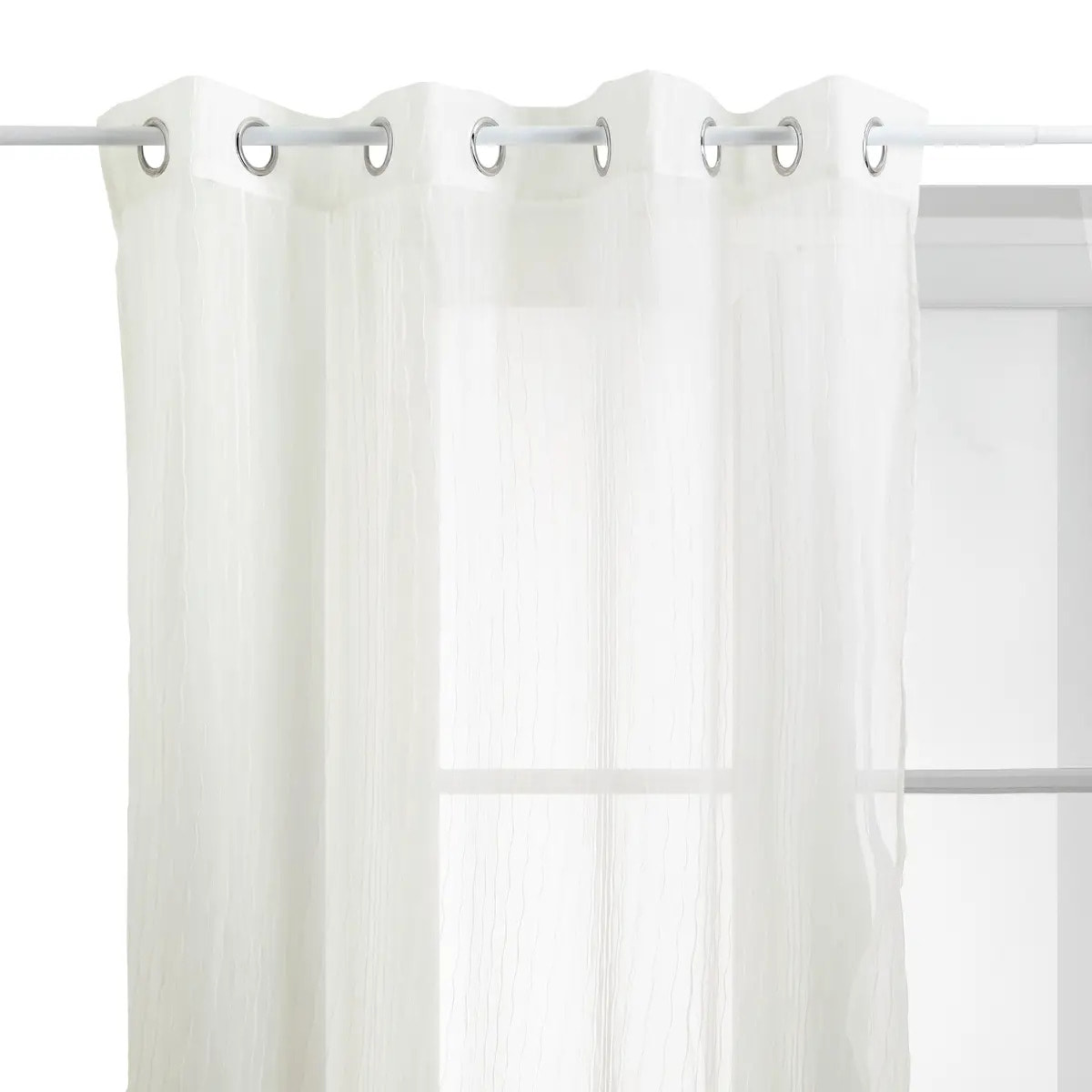 Voilage Mila rayures texturées140x240cm blanc