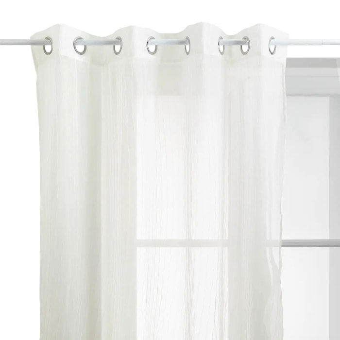 Voilage Mila rayures texturées140x240cm blanc